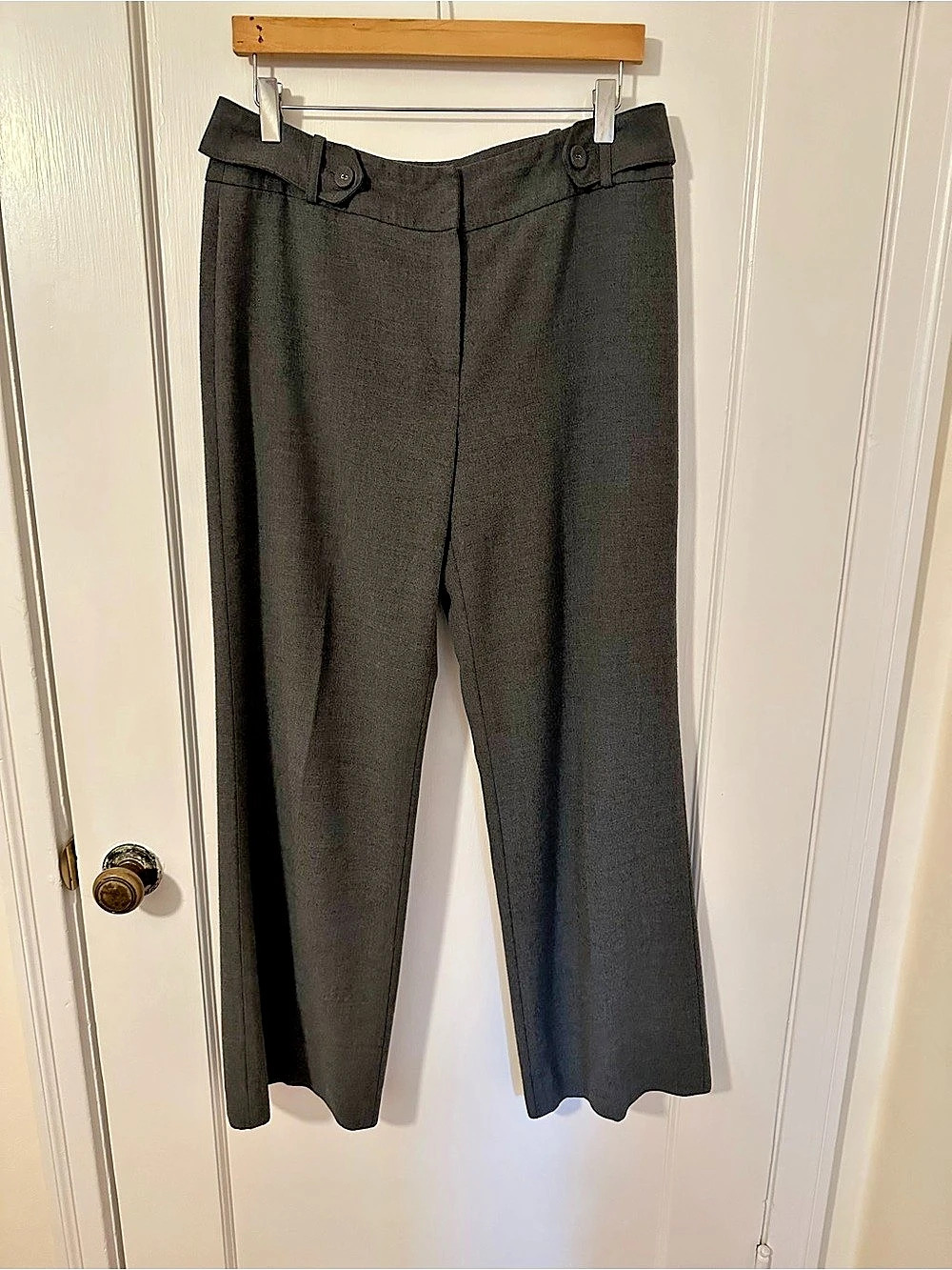 Talbots Gray Wool Blend Stretch Trousers Size 10